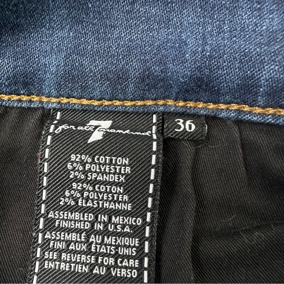 7fam The Straight Lux Performance Dark Wash Jeans Size 36 - Picture 6 of 8
